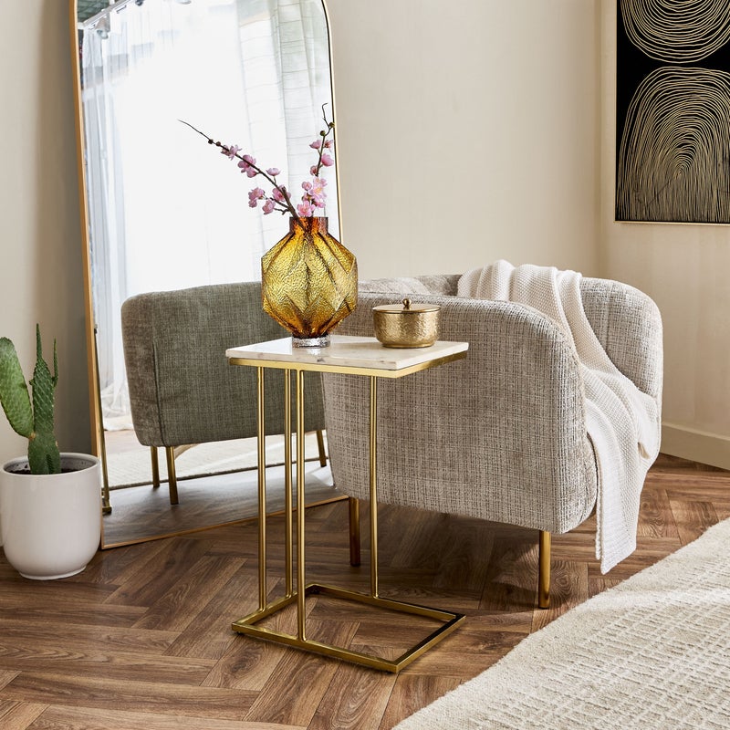 Home Box C Table with Marble Top and Gold Base - Image 5